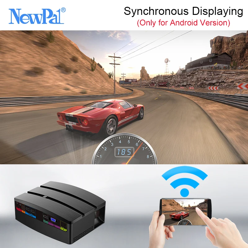 Newpal 1800 люмен 4K проектор Android 6 0 светодиодный WiFi видео Proyector GP80 UP Портативные