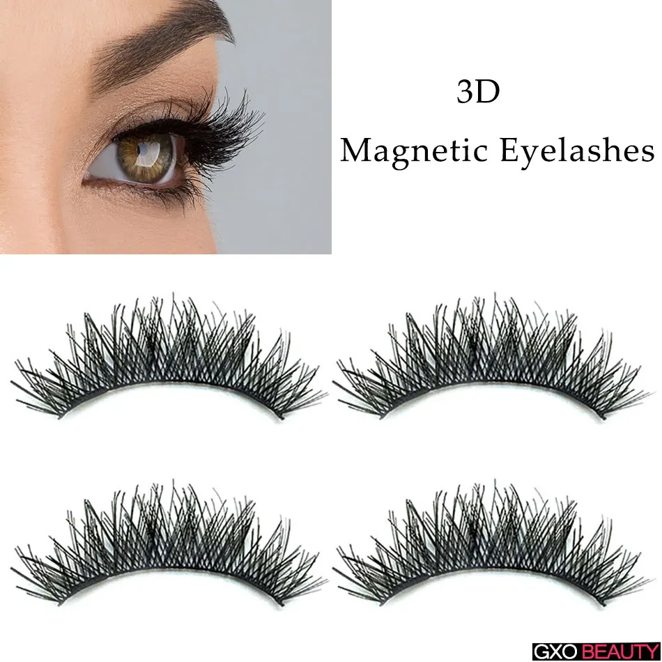 GXO BEAUTY 4 Pcs Lashes Big Eyes Handmade 3D Magnetic Cross Long False Eyelashes-D20 | Красота и здоровье