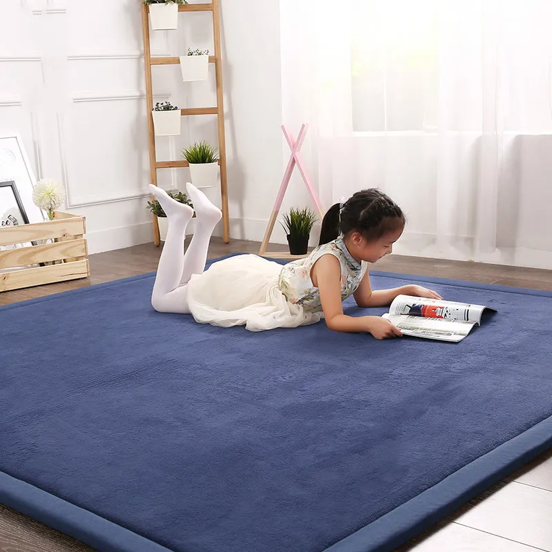 Japanese tatami coral velvet carpet living room bedroom window bed rugs baby play mat children room carpet 2cm thick customized
