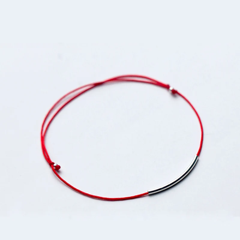 red La MaxZa красные нитяные браслеты из Веревки женские 925 Серебряный трубчатый браслет для женщин пара модных ювелирных изделий роскошные женские аксессуары - Окраска металла: red