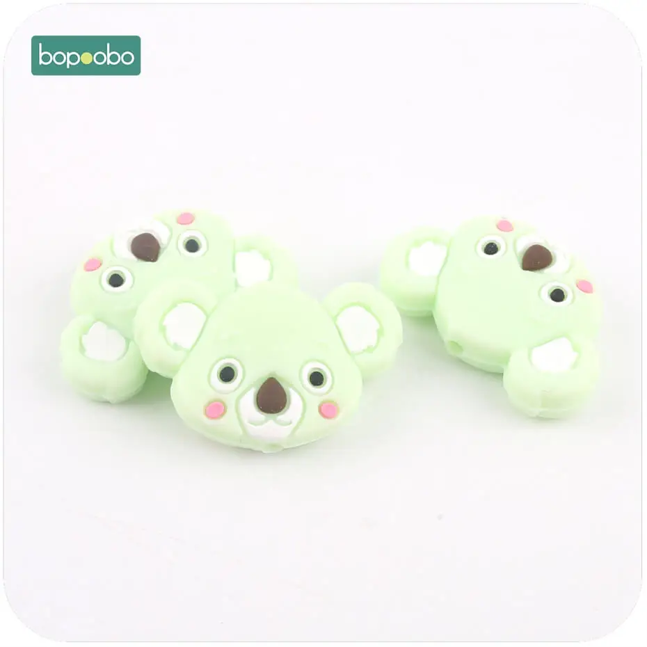 Green Mini Koala Bopobo 3 шт Силиконовые Бусины Милые Силиконовые Прорезыватели для зубов коала милые мини коала аксессуары для изготовления ювелирных изделий DIY Детские Прорезыватели - Цвет: Green Mini Koala