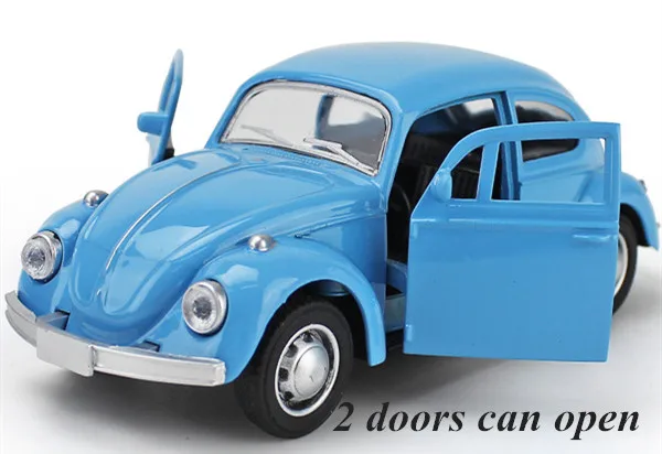 2 doors sky blue Классический автомобиль из 1:36 сплава с жуком Volkswagen Vw литой металлический игрушечный автомобиль из сплава, оттягивающийся автомобиль в подарок для детей - Цвет: 2 doors sky blue