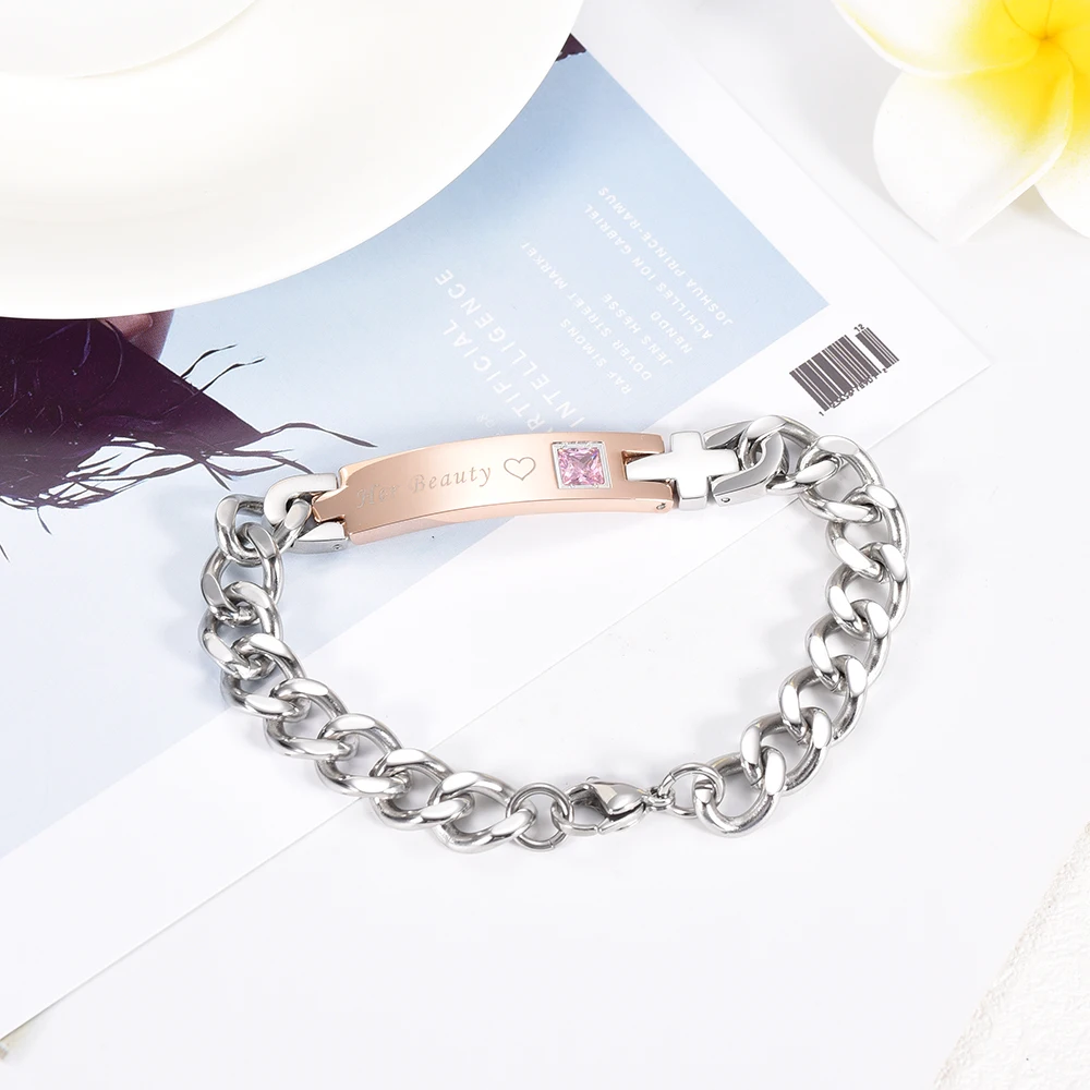 SS0182 красивая и чудовище лидер продаж женская мужская бирка из нержавеющей стали