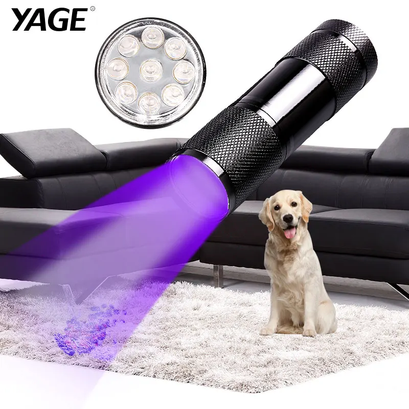 YAGE YG 340C фонарик мини УФ светодиодный фиолетовый свет 9 LED ультрафиолетовый Фонарь