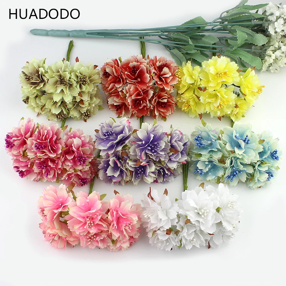 6 шт. искусственные цветы гвоздики 4 см|silk flower bouquet|flower bouquetartificial carnations |