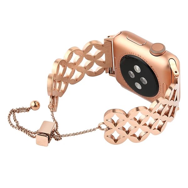 Женский ювелирный ремешок для часов iWatch Apple Watch 38 мм 40 мм 42 мм 44 мм серия 5 4 3 2 1 браслет из нержавеющей стали с полым ремешком