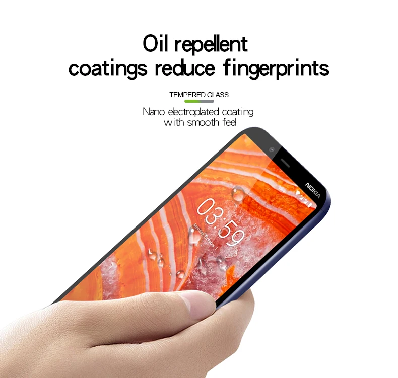 Закаленное стекло с полным покрытием для Nokia 3 1 Plus Защитное защитная пленка из