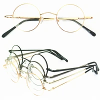 60s vintage 38mm small round eyeglass frames spring hinges myopia rx able glasses spectacles come with clear lenses