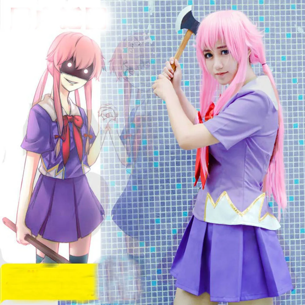 RainbowCos0 Cosplay Costume Mirai Nikki Future Diary Gasai Yuno Sailor Uniform Top Skit Game Anime Halloween | Тематическая одежда