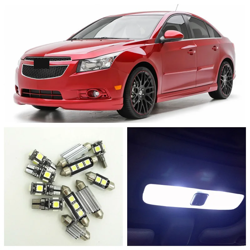 8 шт. белые светодиодные лампы для салона автомобиля Chevrolet Cruze 2010 2015|chevrolet cruze led