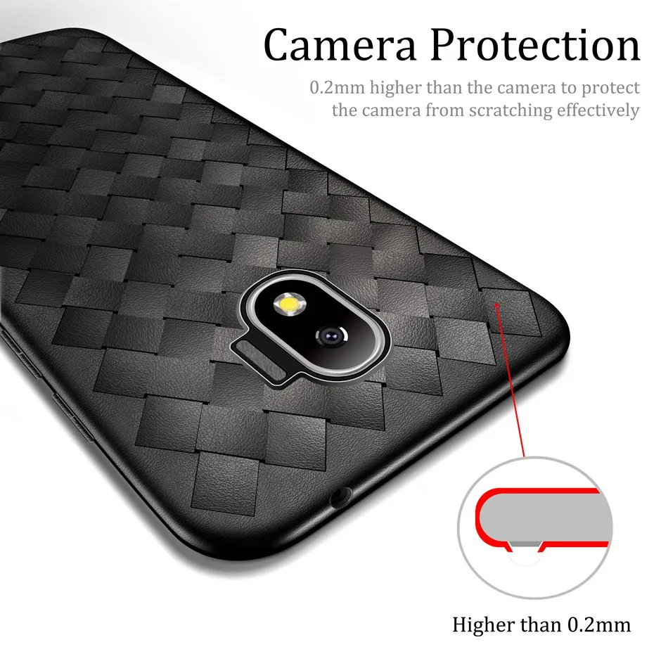 Luxury Case For Samsung Galaxy J2 2018 Soft Silicone Weaving Back Cover Phone J250 J250F SM-J250F | Мобильные телефоны и