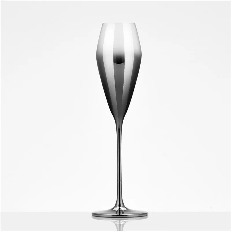 Классический металлический цветной хрустальный стеклянный бокал с серебряным