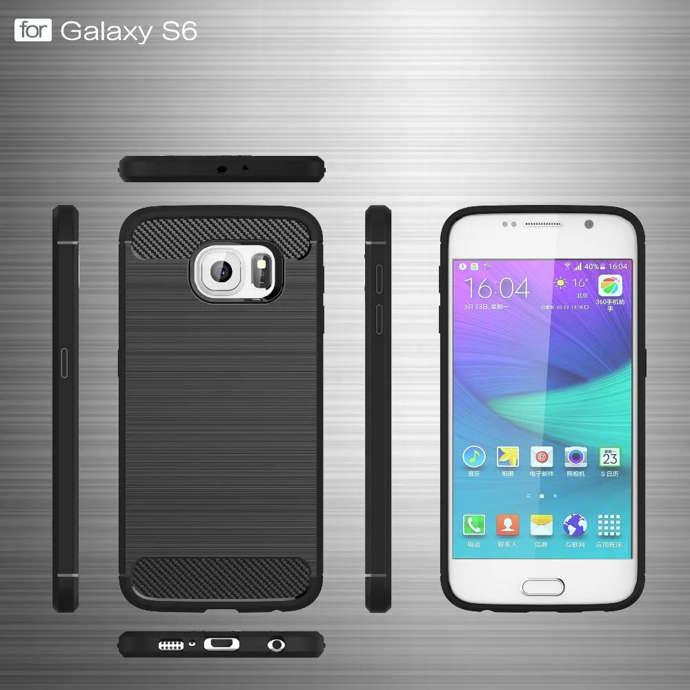 Чехол из углеродного волокна для Samsung Galaxy S6 G9200 прочный защитный чехол роскошный