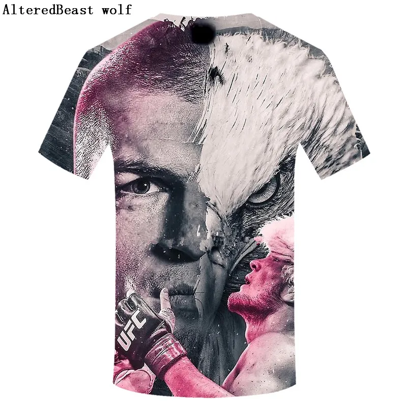 Новинка 2019 3d Мужская футболка брендовая забавная Conor Mcgregor 3D топы с коротким
