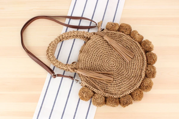 Fashion Round Straw Bags Bohemian Tassel Rattan Women Handbags Woven Crossbody Shoulder Bags Designer Ball Summer Beach Purse