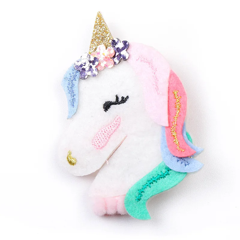 

10pcs/lot Spring Unicorn Horn Rainbow Headband Hiar Clips Elastic Headband Headwear Children Unicorn Party Supplies Decorations
