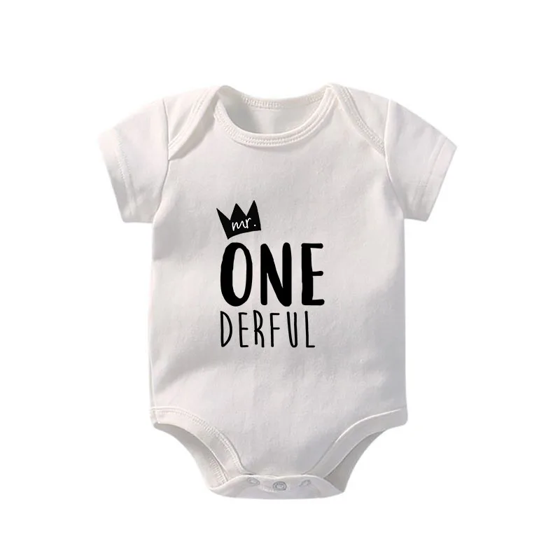 

YSCULBUTOL Mr One-derful Baby Boys 1st Birthday Bodysuit First Birthday Outfit For Boys