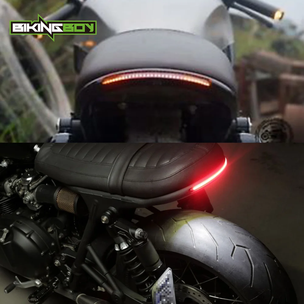 BIKINGBOY 7/8 &quot22 мм трубка Кафе Racer сиденье рамка обруч Brat петля + светодиодный тормоз