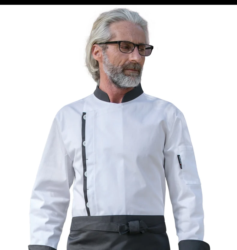 

New Top quality Autumn Winter Chef Cook Uniform long-sleeve hotel restaurant kitchen chef jacket cook work wear white/black