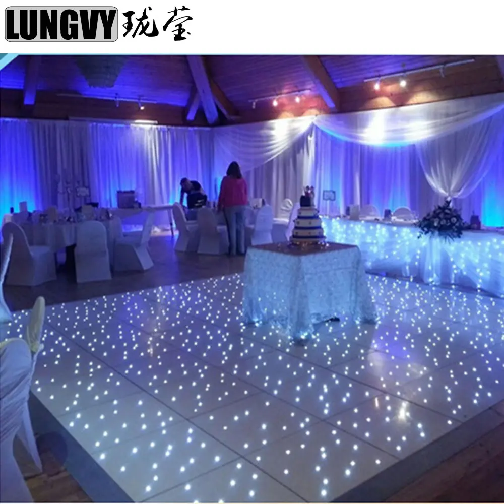 Wireless Connect 2ft*2ft RGB Full Color/White Color Stagelight LED Dancing Floor Light For DJ Wedding Nightclub Pub Party