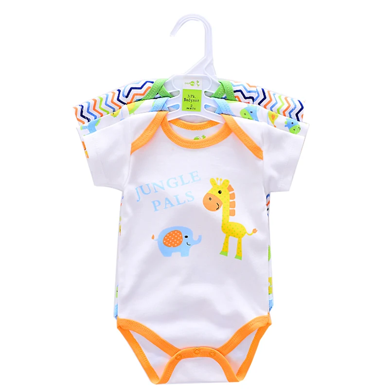 3 шт./партия Детские боди 2017 г. оптовая продажа хлопковая летняя одежда для