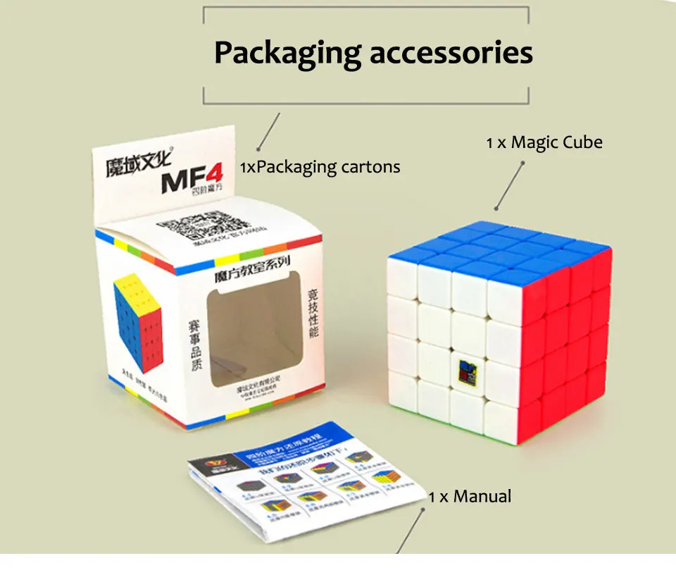 MoYu MF4 Cubing класс Speedcubing 4x4x4 волшебный куб пазл игрушки для начинающих