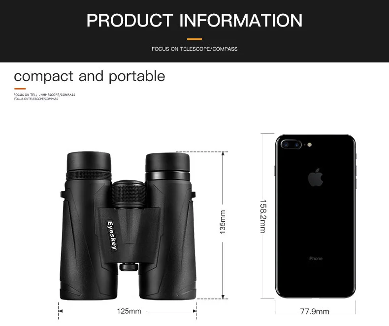 Eyeskey 10x42 профессиональный водонепроницаемый бинокль для путешествий, охоты и спорта на открытом воздухе очень четкий и яркий телескоп