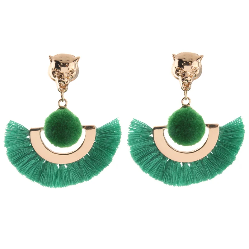 Серьги NeeFu WoFu в богемном стиле с кисточками большие серьги гвоздики виде Помпона