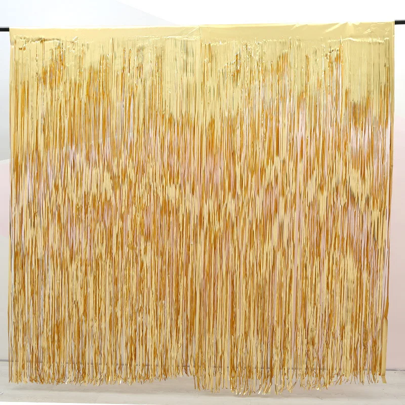 1*2 м Золотая Роза фольга бахрома занавеска мишура струна блестящая Мерцающая