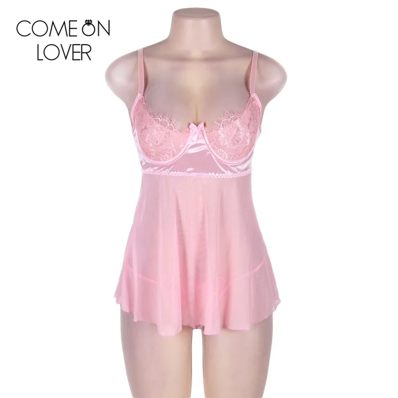 Comeonlover кружевное лоскутное нижнее белье на косточках intimo donna сексуальное розовое