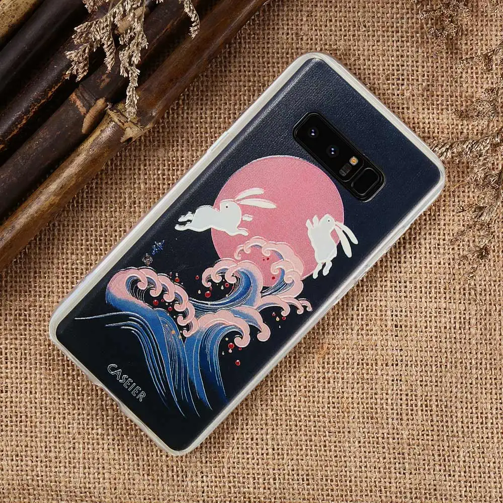 CASEIER Phone Case For Samsung Galaxy S6 S7 Edge S8 Plus Note 8 Cases Soft TPU Ultra-thin Japanese Style Cover Vintage Shell |