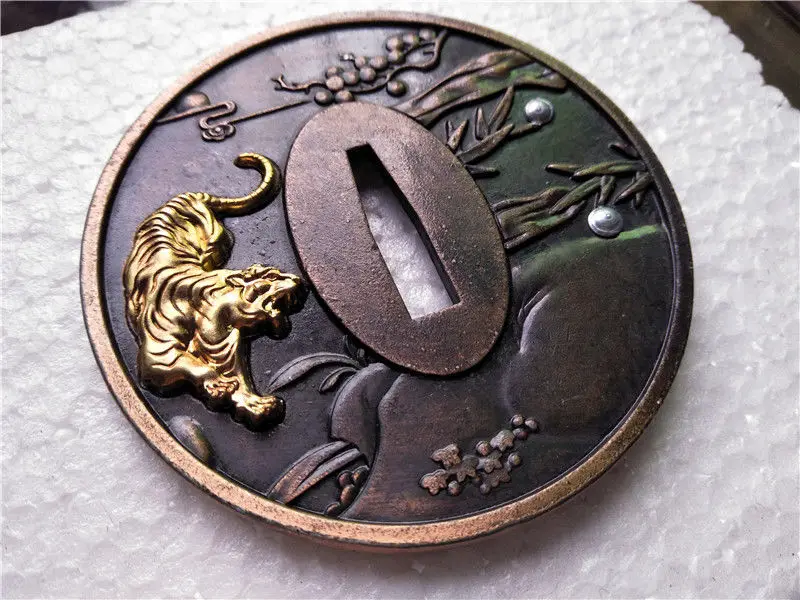 Сплав Guard Tiger Tsuba для японский самурайский меч катана Wakizashi Tanto