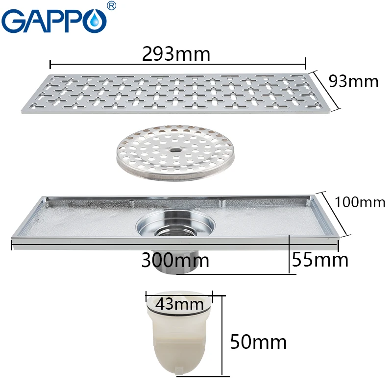 GAPPO сливы Ванная комната душевой сток в полу прямоугольная напольная крышка