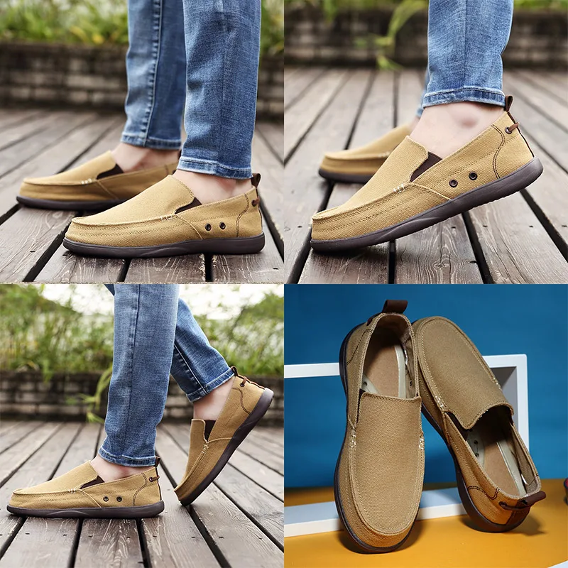Men's Loafers Casual Canvas Shoes Men Light Summer man Fashion Slip On Moccasin Homme Yellow Blue Grey Size39-44 | Обувь