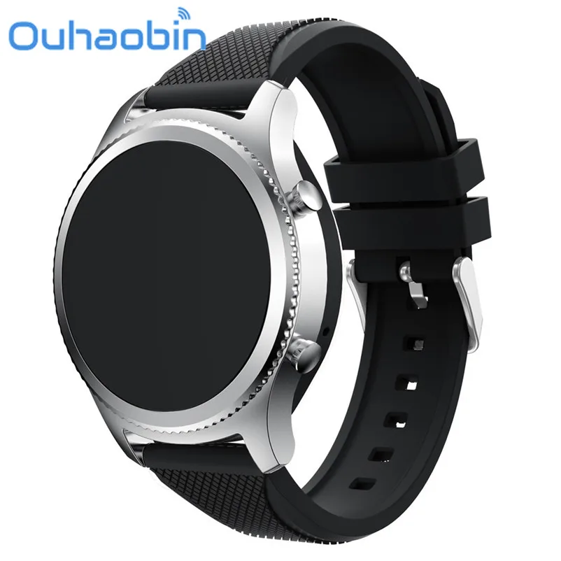 Черный Ouhaobin 135-245 мм Модный спортивный силиконовый браслет ремешок для samsung gear S3 Frontier Gfit oct 11 Прямая поставка - Цвет: Черный