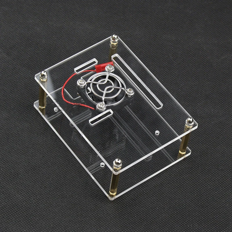 Raspberry Pi 4 акриловый чехол с охлаждающим вентилятором Прозрачный для pi Модель B