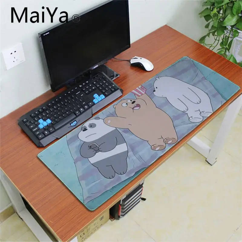 Maiya Нескользящие ПК Мы Медведи геймерские скоростные мыши розничная маленький резиновый коврик для мыши большой коврик для мыши клавиатуры коврик - Цвет: Lock Edge 30x80cm