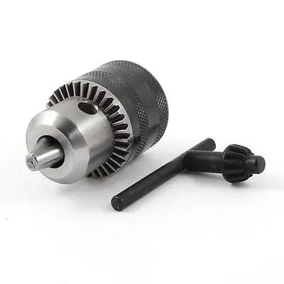 

1.5-10mm Capacity 1/2-20UNF Mounted Lathe Chuck Black Silver Tone w Key Tool