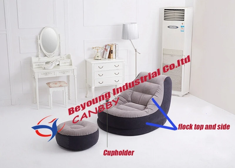 Intex ультра надувной открытый диван гостиная/надувное кресло с пуфиком/подстаканник/подставка для ног