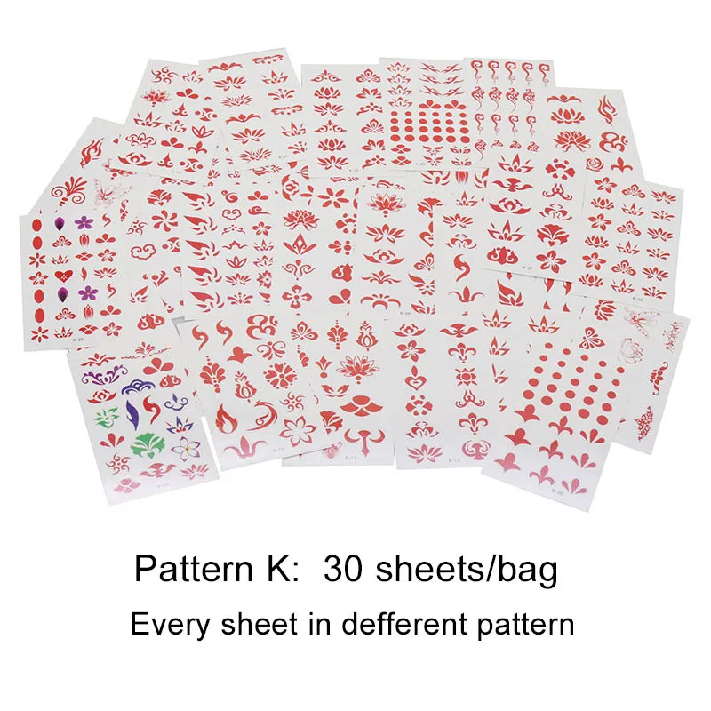 Pattern K 30 листов/наклейка на мешок Водонепроницаемая тату сексуальная детская наклейка губы лист черный мультфильм временная татуировка милые тату-наклейка в виде Звезды Любовь - Цвет: Pattern K