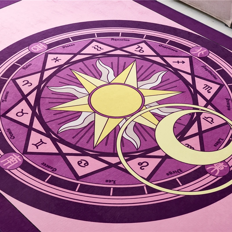 

Anime Cardcaptor Sakura Kinomoto Sakura Round Style Decoration Fluffy Rugs Anti-Skid Shaggy Area Home Bedroom Carpet Floor Mat