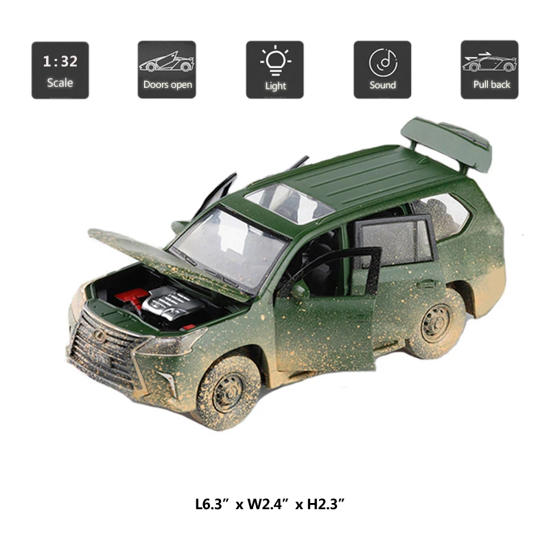 HOMMAT Simulation 1:32 Lexus LX570 Off-road SUV Model Car Vehicle Alloy Diecasts &amp Toy Vehicles Cars Toys For Children |