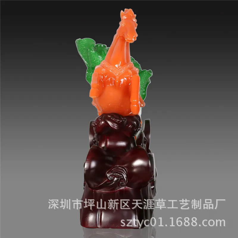 Оптовая продажа с фабрики имитация нефрита украшения из смолы Lucky horse товары для