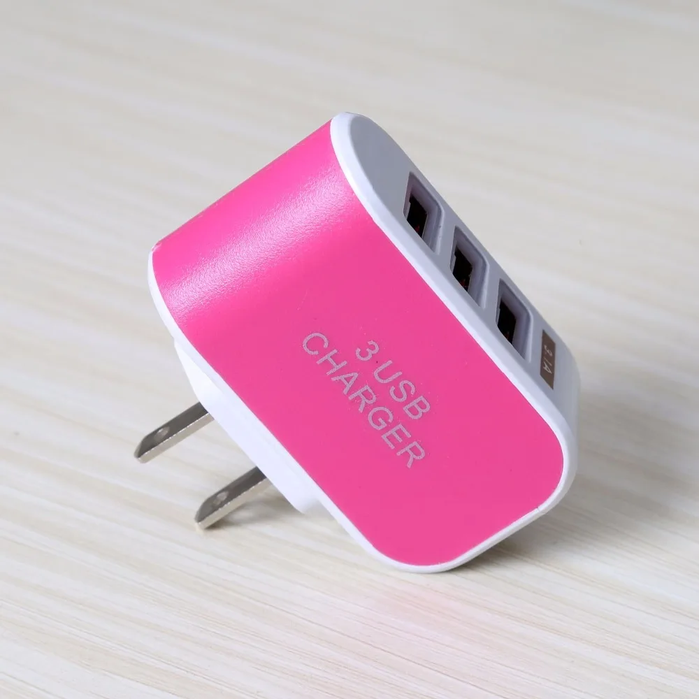 3USB яркая зарядка для мобильного телефона универсальное зарядное устройство