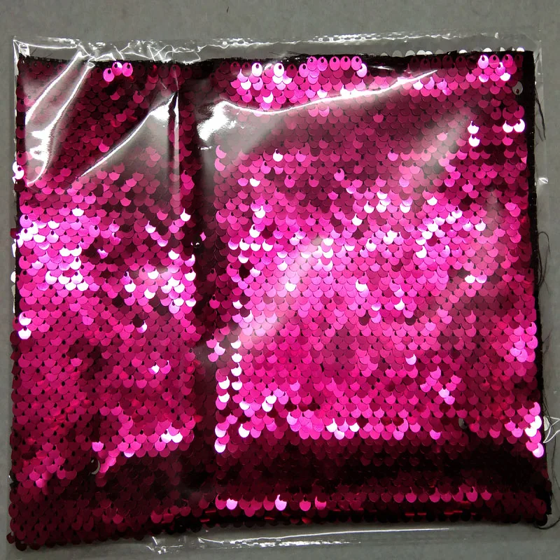 Bling Rosepink Silver Sequin Double-face Reversible Fabric Satin Back Glitter 30x22cm For DIY Sewing | Дом и сад
