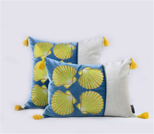 No 2 Европейский чехол для подушек Hippocampus/Conch/Shell вышивка Cojines Decorativos Para Диван Декоративные роскошные подушки, 1 шт - Цвет: No 2