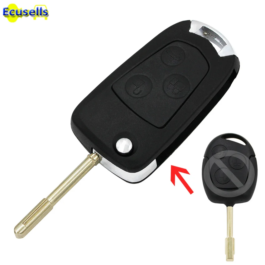 Чехол-оболочка для двухкнопочного смарт-ключа с неотслуженным лезвием FO21 для автомобилей Ford Focus, Fiesta, Mondeo, Transit, Fusion, Connect, KA, C-MAX и S-MAX.