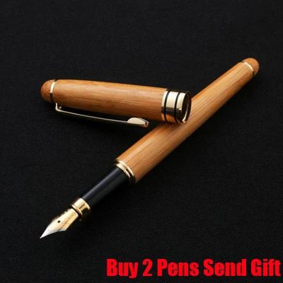 Fountain Pen No Box Роскошная деловая Красная деревянная авторучка, Высококачественная Студенческая авторучка с чернилами, купить 2 ручки, отправить бесплатный подарок - Цвет: Fountain Pen No Box