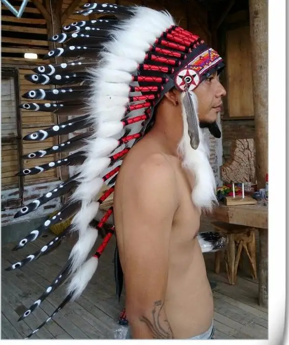 

Native American Indians hat Feather headdress Chief caps Tradition Vintage