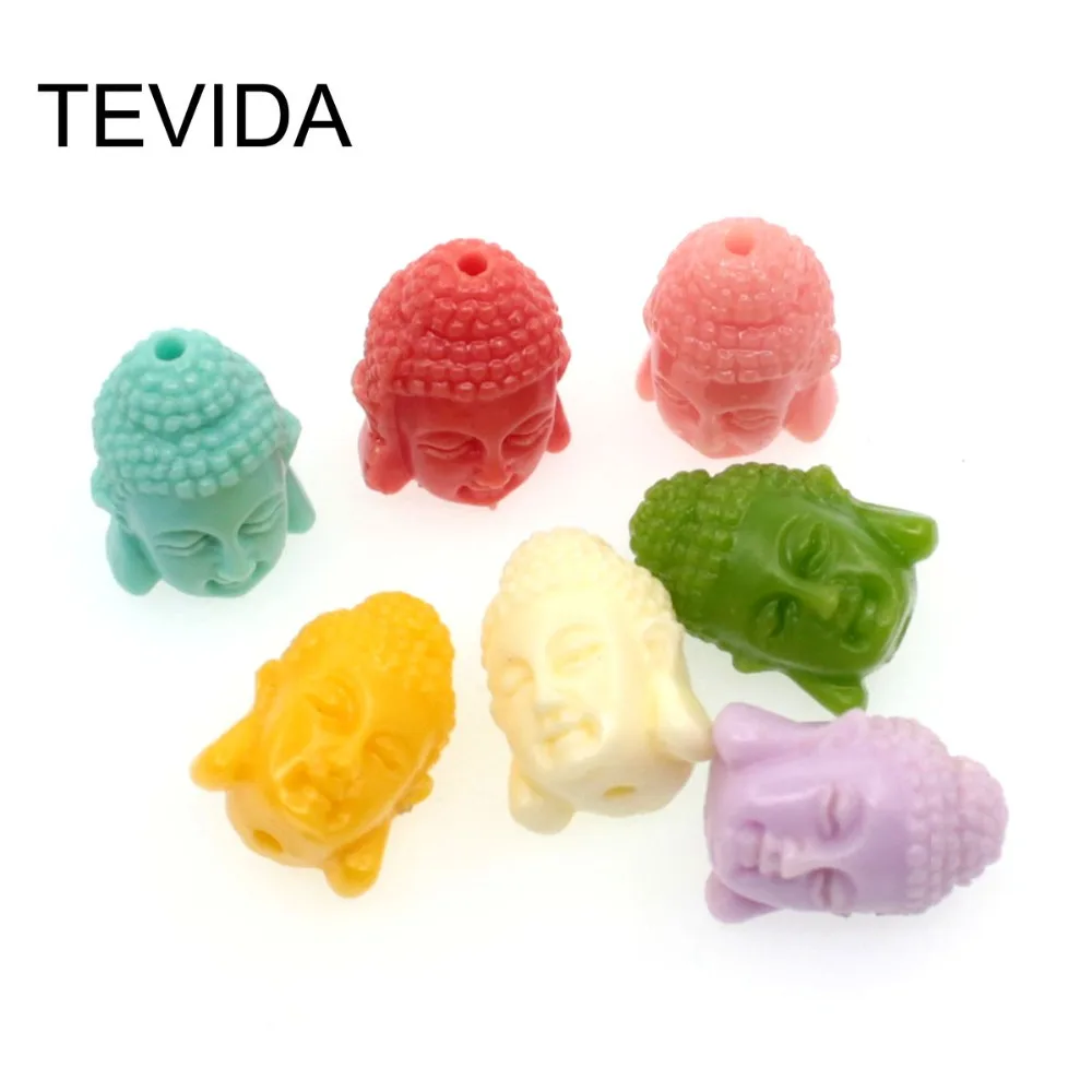 Tevida R34 10 шт. 5 Разноцветные коралловые пластиковые бусины Будды для изготовления